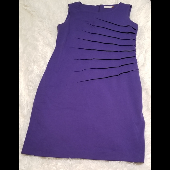 Calvin Klein Purple Side Burst Dress Size 12 - Picture 2 of 3